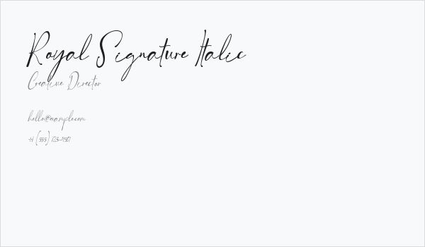 Royal Signature Italic Business Card