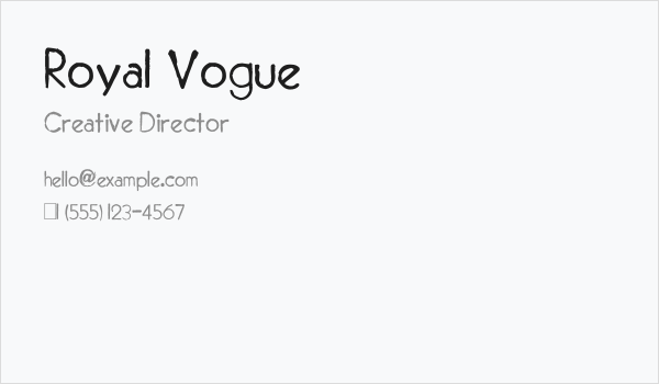 Royal Vogue Business Card