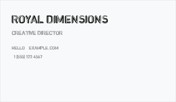 Royal dimensions Business Card