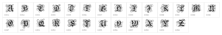 RoyalGothic Character Map