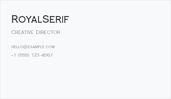 RoyalSerif Business Card