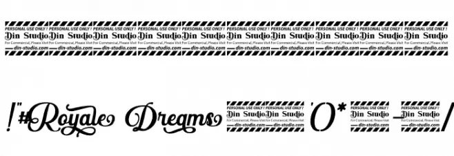 Royale Dreams Personal use Font OTHER CHARS