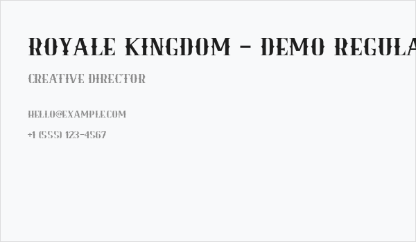 Royale Kingdom - DEMO Regular Business Card