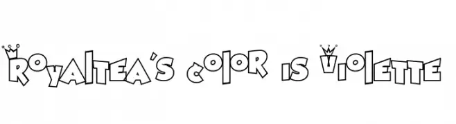 Royaltea's color is Violette  font caratteri gratis