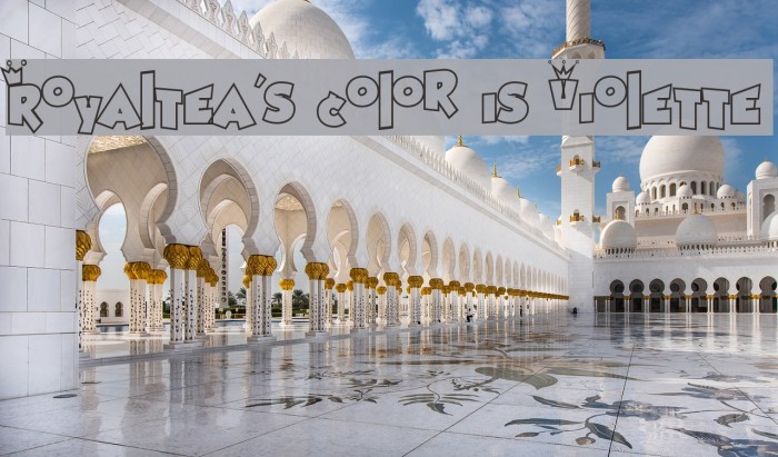 Royaltea's color is Violette Шрифта examples