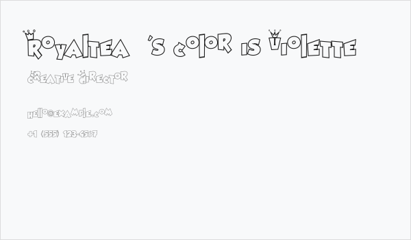 Royaltea's color is Violette Business Card