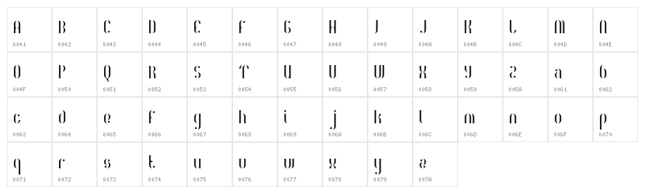 Royalty Code Regular Character Map