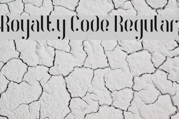 Royalty Code Regular Font examples