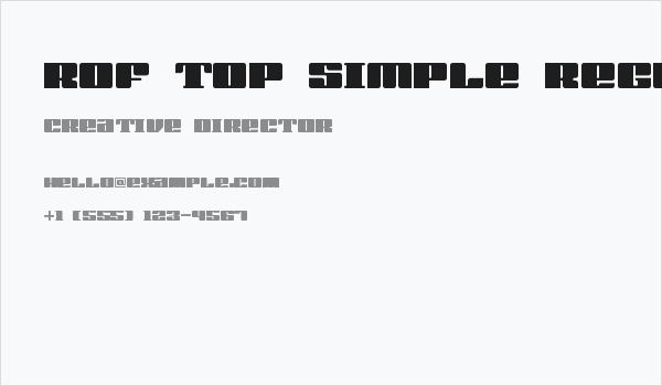rof top simple Regular Business Card