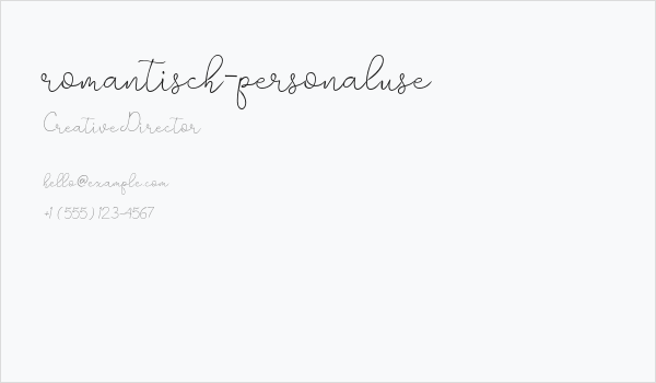 romantisch-personaluse Business Card