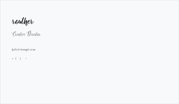 routher Business Card