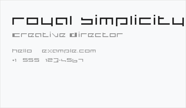 royal simplicity Business Card