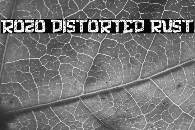 rozo Distorted Rust Font examples