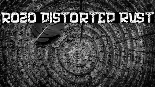 rozo Distorted Rust Font examples