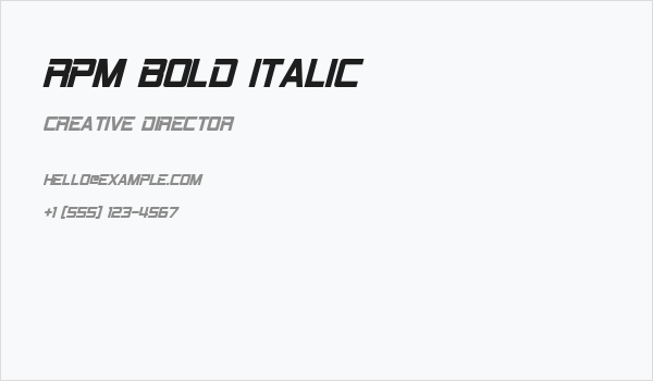 RPM Bold Italic Business Card