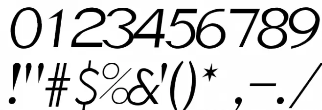 RSSlantInf Font OTHER CHARS