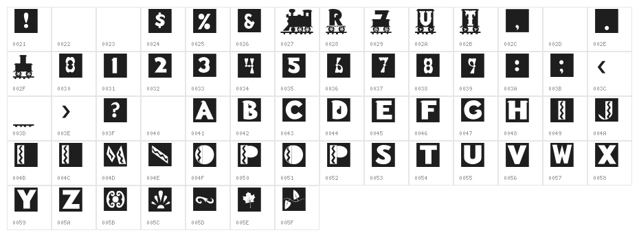 RSToyBlock Character Map