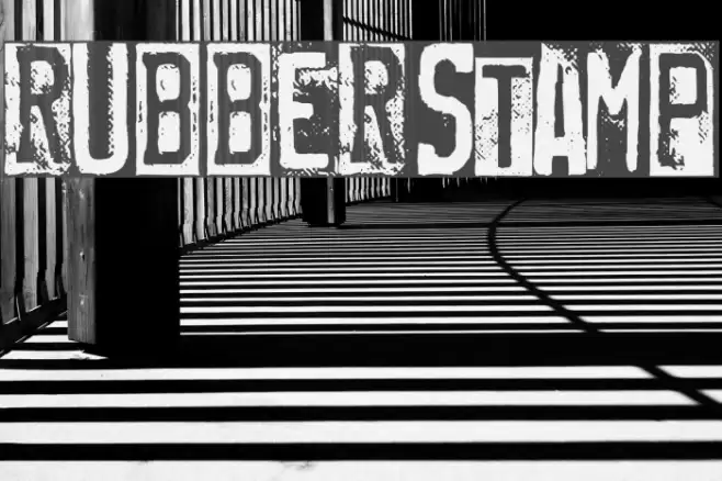 RUBBERSTAMP Font examples
