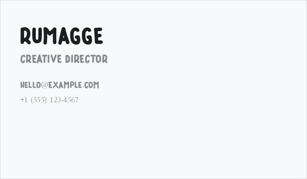 RUMAGGE Business Card