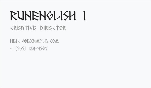 RUNEnglish 1 Business Card