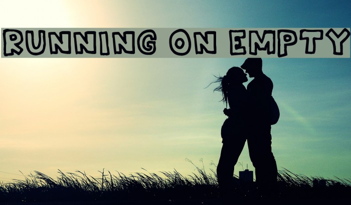 RUNNING ON EMPTY Font examples