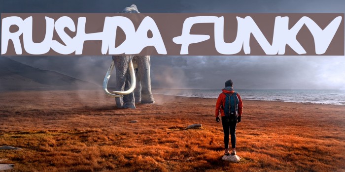 RUSHDA Funky Шрифта examples
