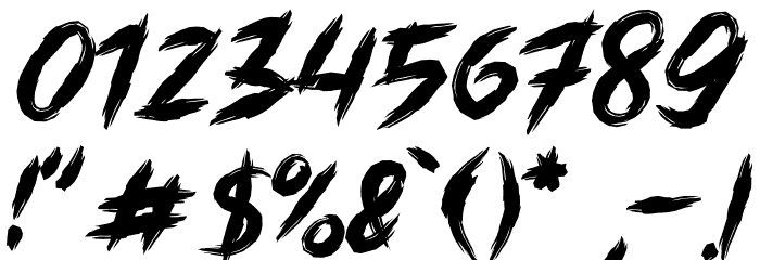RUSTY ATTACK DEMO Font OTHER CHARS
