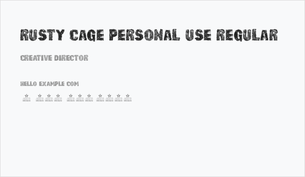 RUSTY CAGE PERSONAL USE Regular Business Card