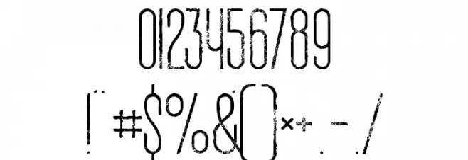 Ruas Medium Grunge Font OTHER CHARS