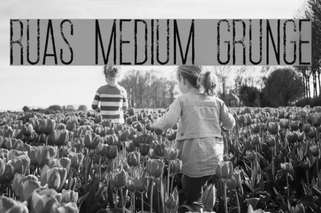 Ruas Medium Grunge Font examples