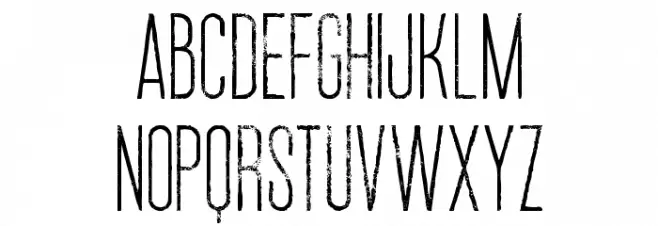 Ruas Medium Grunge Font LOWERCASE