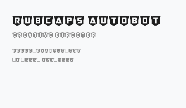 RubCaps Autobot Business Card