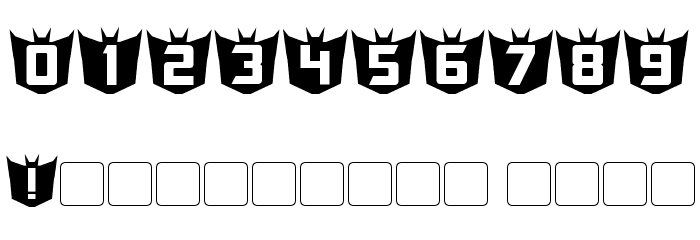 RubCaps Decepticon フォント その他の文字
