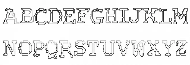 Rubber Biscuit Bevel Outline Schriftart Groß