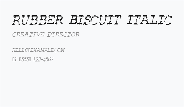 Rubber Biscuit Italic Business Card