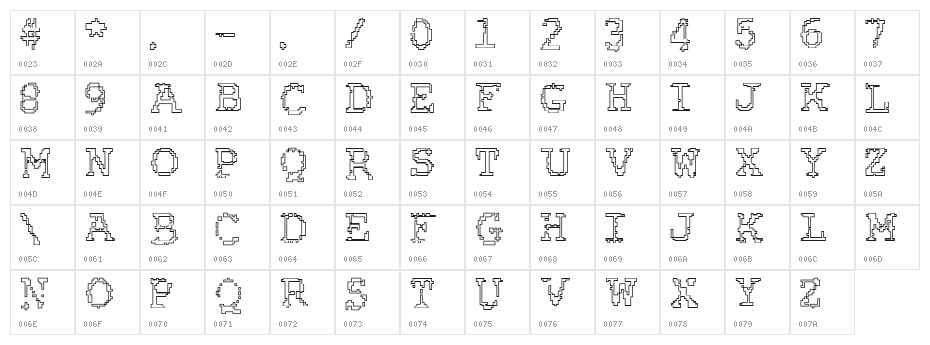 Rubber Biscuit Round Outline Character Map