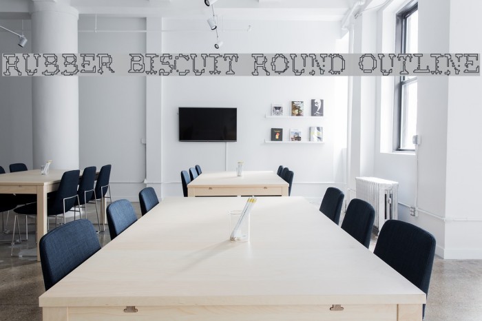 Rubber Biscuit Round Outline Font examples