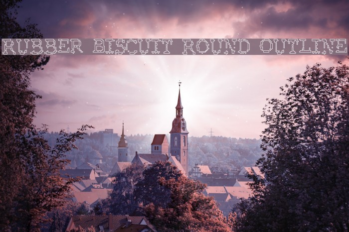 Rubber Biscuit Round Outline Font examples