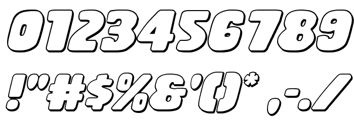 Rubber Boy 3D Italic Font OTHER CHARS