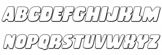 Rubber Boy 3D Italic 字体 大写