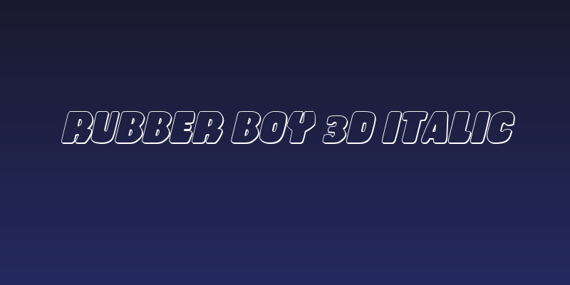 Rubber Boy 3D Italic Social Header