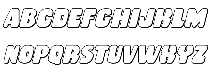 Rubber Boy 3D Italic Font LOWERCASE