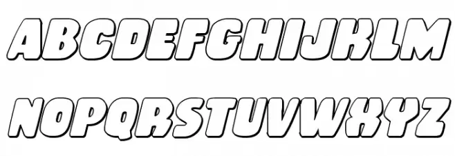 Rubber Boy 3D Italic Caratteri MINUSCOLO