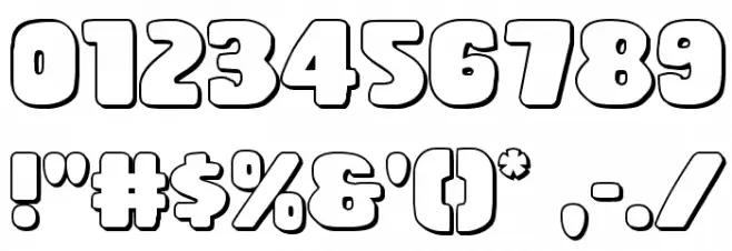 Rubber Boy 3D Regular Font OTHER CHARS