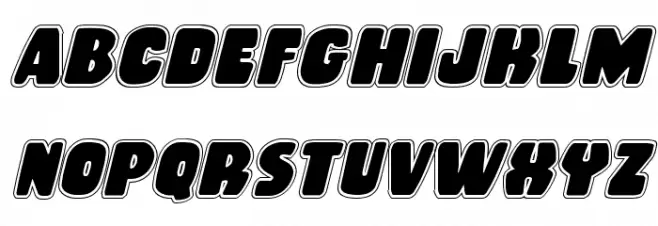 Rubber Boy Academy Italic Caratteri MAIUSCOLE