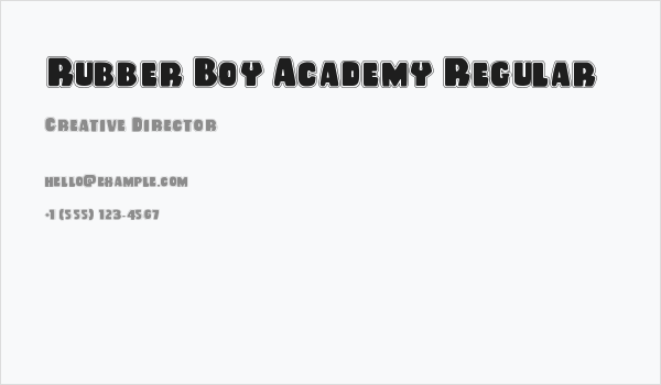 Rubber Boy Academy Regular Business Card