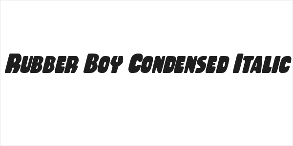 Rubber Boy Condensed Italic Logo