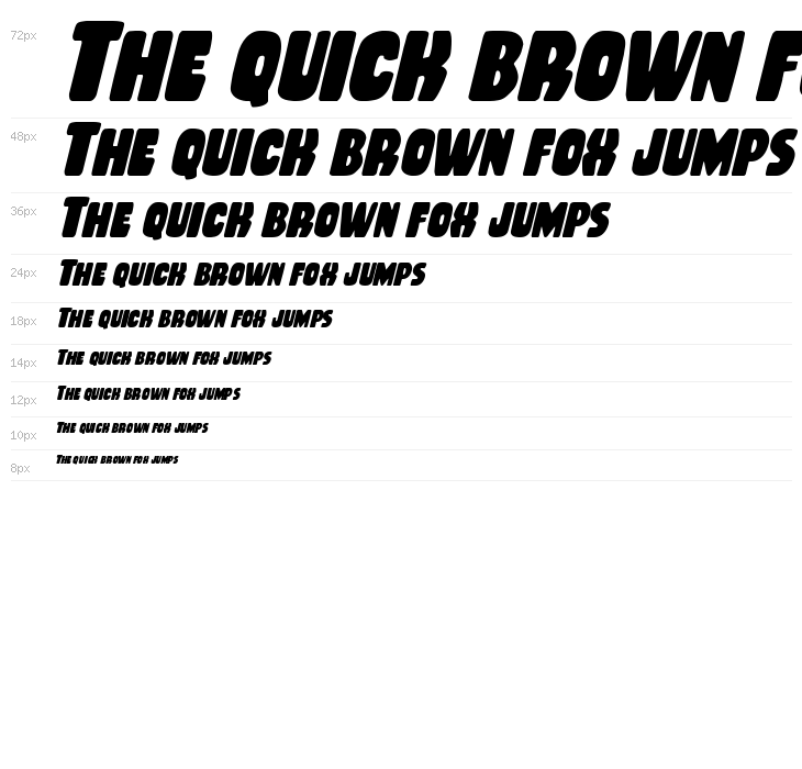 Rubber Boy Condensed Italic Waterfall