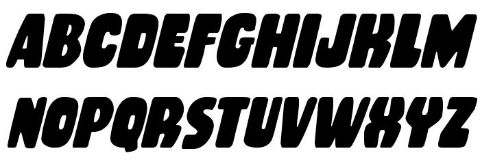 Rubber Boy Condensed Italic Font LOWERCASE