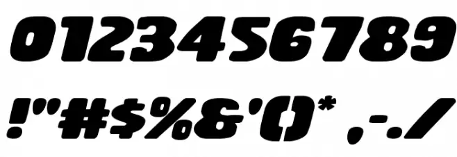 Rubber Boy Expanded Italic Font OTHER CHARS